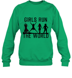 Womens Girls Run The World  International Women's Day Silhouette V Neck T Shirt Sweatshirt