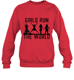 Womens Girls Run The World  International Women's Day Silhouette V Neck T Shirt Sweatshirt