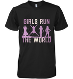 Womens Girls Run The World  International Women's Day Feminist V Neck T Shirt Premium Men's T-Shirt