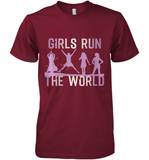 Womens Girls Run The World  International Women's Day Feminist V Neck T Shirt Premium Men's T-Shirt