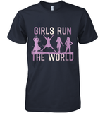 Womens Girls Run The World  International Women's Day Feminist V Neck T Shirt Premium Men's T-Shirt