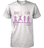 Womens Girls Run The World  International Women's Day Feminist V Neck T Shirt Premium Men's T-Shirt