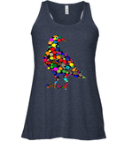 Womens Colourful Dove Bird International Dot day V Neck T Shirt Racerback Tank