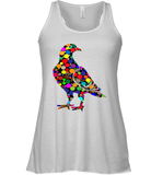 Womens Colourful Dove Bird International Dot day V Neck T Shirt Racerback Tank