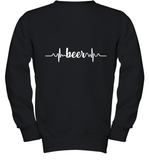 Womens Beer Heartbeat ECG Beer Drinker Gift V Neck T Shirt Youth Sweatshirt
