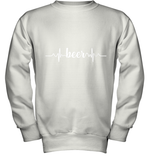 Womens Beer Heartbeat ECG Beer Drinker Gift V Neck T Shirt Youth Sweatshirt