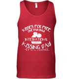 Womens Funny, International Kissing Day, Kisses for free. One day V Neck T Shirt Tank Top