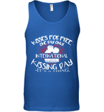 Womens Funny, International Kissing Day, Kisses for free. One day V Neck T Shirt Tank Top