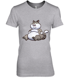 Womens Fat Cat Funny Chubby Cat  International Cat Day V Neck T Shirt Premium Women's T-Shirt