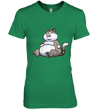 Womens Fat Cat Funny Chubby Cat  International Cat Day V Neck T Shirt Premium Women's T-Shirt