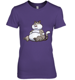 Womens Fat Cat Funny Chubby Cat  International Cat Day V Neck T Shirt Premium Women's T-Shirt