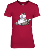 Womens Fat Cat Funny Chubby Cat  International Cat Day V Neck T Shirt Premium Women's T-Shirt