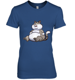 Womens Fat Cat Funny Chubby Cat  International Cat Day V Neck T Shirt Premium Women's T-Shirt