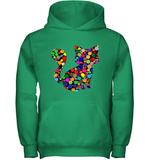 Womens Colourful Cat International dot day V Neck T Shirt Youth Hoodie