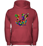 Womens Colourful Cat International dot day V Neck T Shirt Youth Hoodie