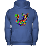 Womens Colourful Cat International dot day V Neck T Shirt Youth Hoodie