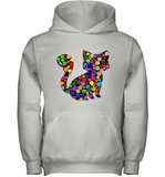 Womens Colourful Cat International dot day V Neck T Shirt Youth Hoodie