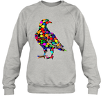 Womens Colourful Dove Bird International Dot day V Neck T Shirt Sweatshirt