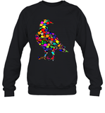 Womens Colourful Dove Bird International Dot day V Neck T Shirt Sweatshirt