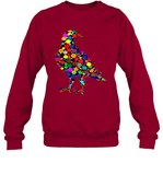 Womens Colourful Dove Bird International Dot day V Neck T Shirt Sweatshirt