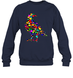 Womens Colourful Dove Bird International Dot day V Neck T Shirt Sweatshirt