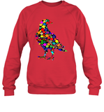 Womens Colourful Dove Bird International Dot day V Neck T Shirt Sweatshirt