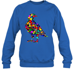 Womens Colourful Dove Bird International Dot day V Neck T Shirt Sweatshirt