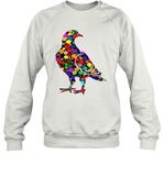 Womens Colourful Dove Bird International Dot day V Neck T Shirt Sweatshirt