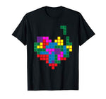 8 Bit Heart Video Gamer Gift Mens Boys Valentines Day T-Shirt