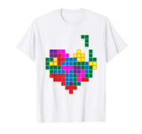 8 Bit Heart Video Gamer Gift Mens Boys Valentines Day T-Shirt
