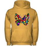 Womens Colourful Butterfly International dot day V Neck T Shirt Youth Hoodie