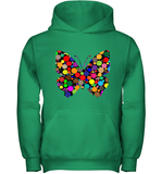Womens Colourful Butterfly International dot day V Neck T Shirt Youth Hoodie