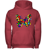 Womens Colourful Butterfly International dot day V Neck T Shirt Youth Hoodie