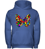 Womens Colourful Butterfly International dot day V Neck T Shirt Youth Hoodie