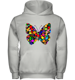 Womens Colourful Butterfly International dot day V Neck T Shirt Youth Hoodie