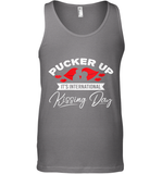 Womens Funny, International Kissing Day, Pucker UP it's V Neck T Shirt Tank Top
