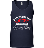 Womens Funny, International Kissing Day, Pucker UP it's V Neck T Shirt Tank Top