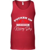 Womens Funny, International Kissing Day, Pucker UP it's V Neck T Shirt Tank Top