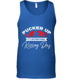 Womens Funny, International Kissing Day, Pucker UP it's V Neck T Shirt Tank Top