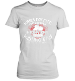 Womens Funny, International Kissing Day, Kisses for free. One day V Neck T Shirt Women's T-Shirt