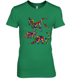 Womens Colourful Dinosaur International dot day V Neck T Shirt Premium Women's T-Shirt
