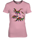 Womens Colourful Dinosaur International dot day V Neck T Shirt Premium Women's T-Shirt