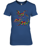 Womens Colourful Dinosaur International dot day V Neck T Shirt Premium Women's T-Shirt