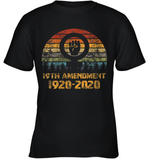 Womens 19th Amendment 1920 2020 Women's Right To Vote Retro Sunset V Neck T Shirt Youth T-Shirt