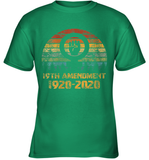 Womens 19th Amendment 1920 2020 Women's Right To Vote Retro Sunset V Neck T Shirt Youth T-Shirt
