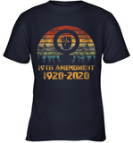 Womens 19th Amendment 1920 2020 Women's Right To Vote Retro Sunset V Neck T Shirt Youth T-Shirt