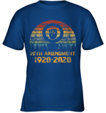 Womens 19th Amendment 1920 2020 Women's Right To Vote Retro Sunset V Neck T Shirt Youth T-Shirt