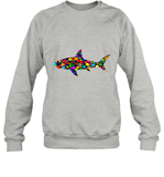 Womens Colourful Shark International dot day V Neck T Shirt Sweatshirt