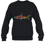 Womens Colourful Shark International dot day V Neck T Shirt Sweatshirt