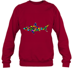 Womens Colourful Shark International dot day V Neck T Shirt Sweatshirt